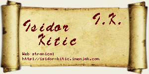 Isidor Kitić vizit kartica
